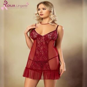 Nuisette en dentelle – Rouge