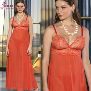 Nuisette sexy et transparente -Orange